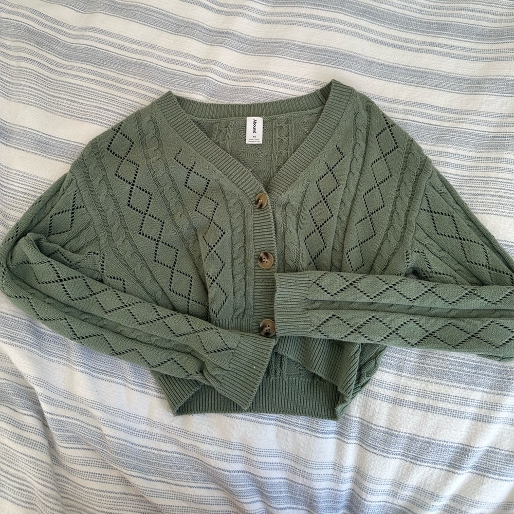 Green Cable Knit Sweater